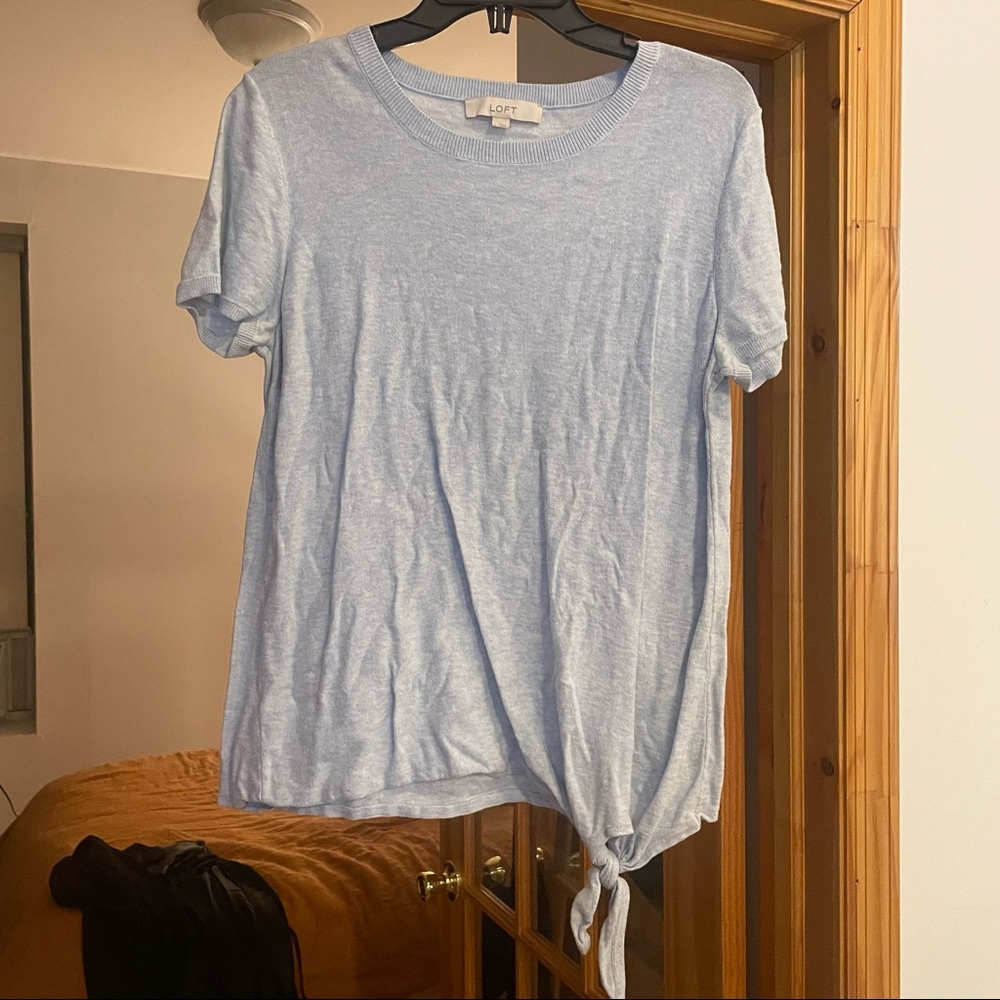 Loft blue short sleeve sweater